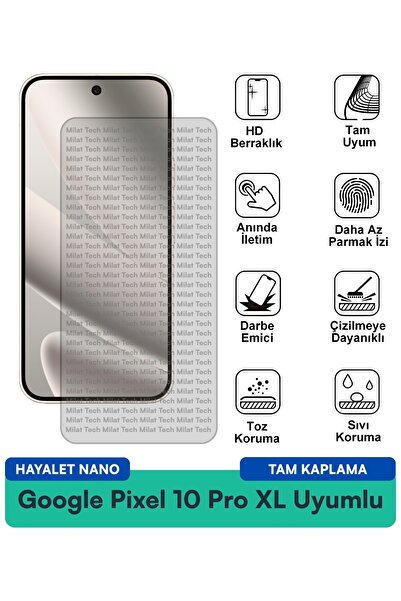 Milat Tech فيلم حماية الشاشة Google Pixel 10 Pro XL Hayalet Nano يحمي الخصوصي...