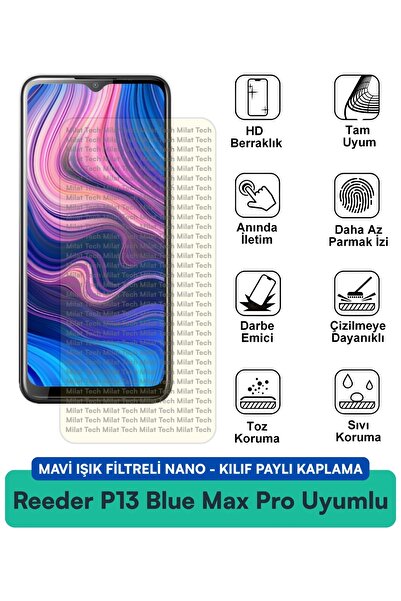 Milat Tech فلتر الضوء الأزرق Reeder P13 Blue Max L 2022 مع غطاء نانو متوافق م...