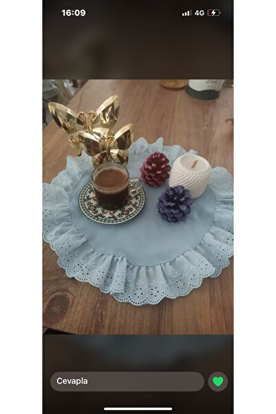 NURGİTA HOME Fisto Fırfırlı Duck Keten Amerikan Servis & Supla & Dekoratif ör...