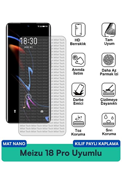 Milat Tech غطاء حماية نانو ماتي لهاتف ميزو 18 برو متوافق مع فيلم حماية الشاشة...