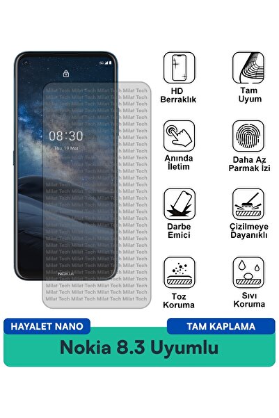 Milat Tech نوكيا 8.3 هايلايت نانو فيلم حماية للشاشة يحمي الخصوصية ومقاوم للبق...