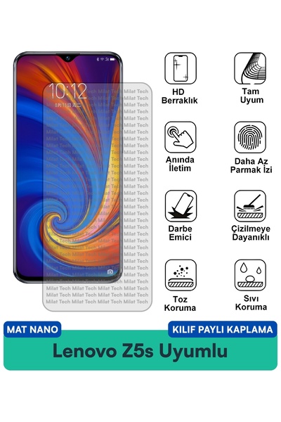 Milat Tech غطاء حماية نانو مطفي متوافق مع هاتف لينوفو Z5s، مقاوم للخدوش والصدمات