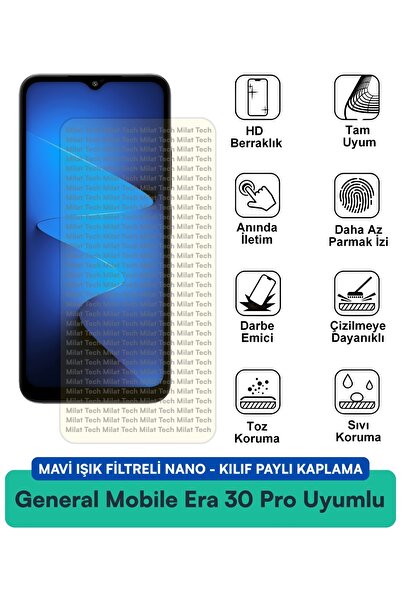 Milat Tech حافظة نانو متوافقة مع فلتر الضوء الأزرق للشاشة العامة Mobile Era 3...