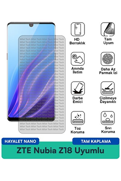 Milat Tech طبقة حماية للشاشة من ZTE Nubia Z18 Hayalet Nano مقاومة للخدوش والص...