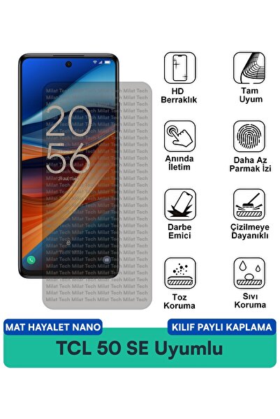 Milat Tech حافظة TCL 50 SE Mat Hayalet Nano متوافقة مع طبقة حماية الشاشة، متي...