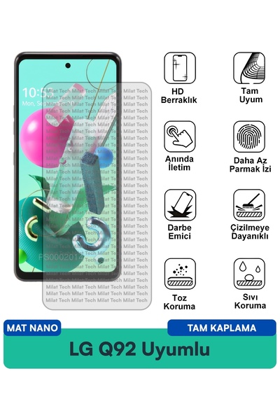 Milat Tech طبقة حماية للشاشة من LG Q92 مات نانو تحمي من الخدوش وتعمل على منع ...