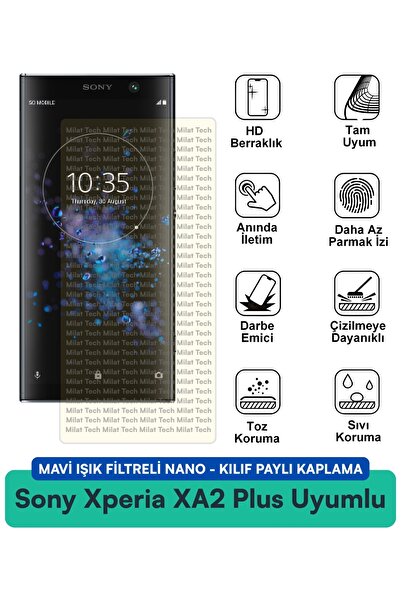 Milat Tech حافظة نانو متوافقة مع هاتف Sony Xperia XA2 Plus مع فلتر الضوء الأز...
