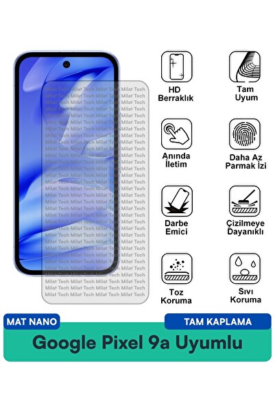 Milat Tech فيلم حماية الشاشة نانو غير لامع لهاتف جوجل بيكسل 9a يقلل من الانعك...
