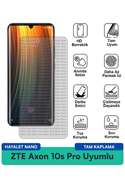 Milat Tech ZTE Axon 10s Pro Hayalet Nano طبقة حماية للشاشة حماية للخصوصية مقا...