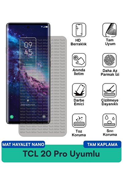 Milat Tech فيلم حماية الشاشة TCL 20 Pro Mat Ghost Nano يقلل من الانعكاس ويضمن...