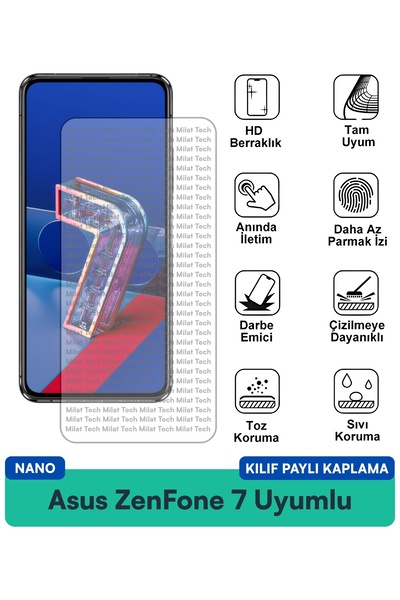 Milat Tech حافظة Asus ZenFone 7 Nano متوافقة مع طبقة حماية الشاشة المقاومة لل...