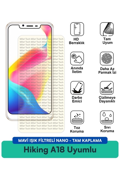 Milat Tech طبقة حماية للشاشة من نوع Hiking A18 مع فلتر الضوء الأزرق، مقاومة ل...