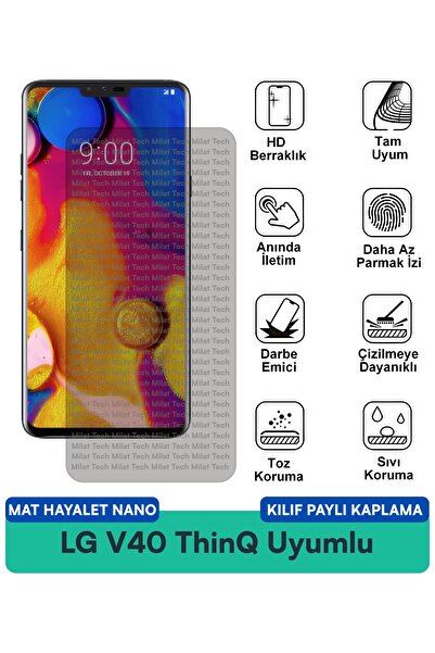 Milat Tech غطاء حماية نانو متوافق مع هاتف LG V40 ThinQ Mat Ghost، فيلم حماية ...