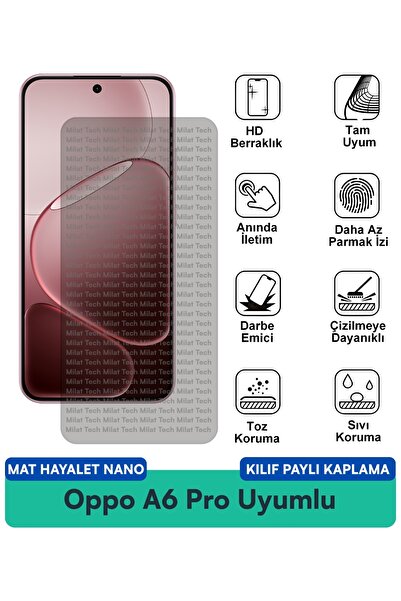 Milat Tech حافظة نانو مات هايلايت لهاتف أوبو A6 برو متوافقة مع فيلم حماية الش...