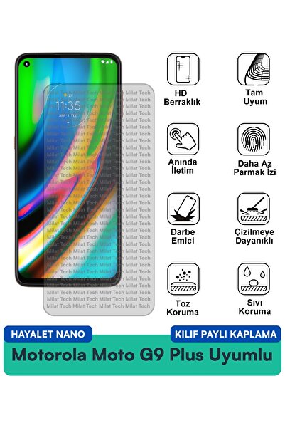 Milat Tech حافظة Motorola Moto G9 Plus Ghost Nano متوافقة مع الحماية من الخصو...