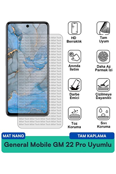 Milat Tech فيلم حماية الشاشة جنرال موبايل GM 22 Pro مات نانو مقاوم للخدوش وال...
