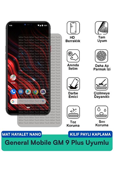 Milat Tech فيلم حماية الشاشة المتوافق مع حافظة General Mobile GM 9 Plus Mat H...