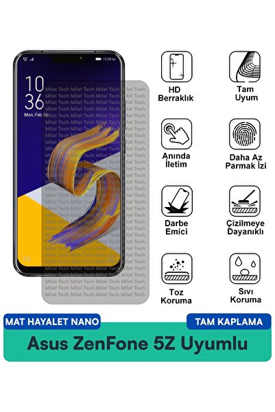 Milat Tech طبقة حماية للشاشة من Asus ZenFone 5Z Matte Ghost Nano مقاومة للخدش...