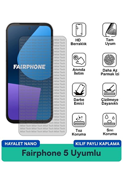 Milat Tech حافظة Fairphone 5 Hayalet Nano متوافقة مع حماية الخصوصية ومقاومة ل...