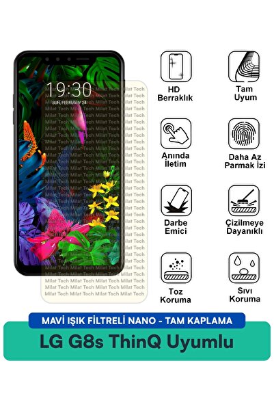Milat Tech فيلم حماية شاشة نانو مزود بفلتر الضوء الأزرق من LG G8s ThinQ مقاوم...