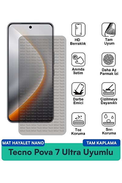 Milat Tech فيلم حماية الشاشة تكنو بوفا 7 ألترا مات هايت نانو يمنع بصمات الأصا...