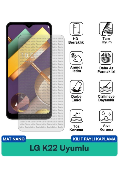 Milat Tech غطاء حماية نانو متوافق مع هاتف LG K22 مع طبقة حماية للشاشة مقاومة ...