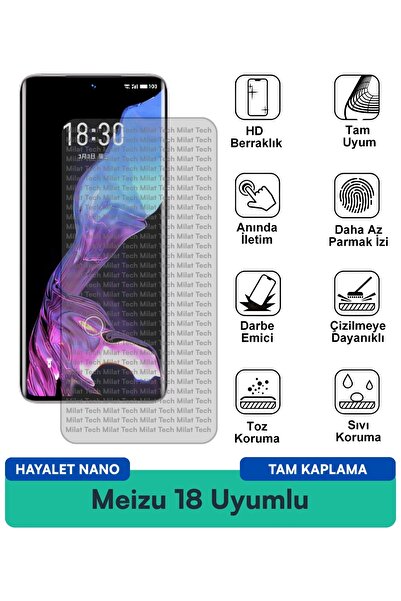 Milat Tech فيلم حماية الشاشة Meizu 18 Ghost Nano مقاوم للبقع ومقاوم للخدوش