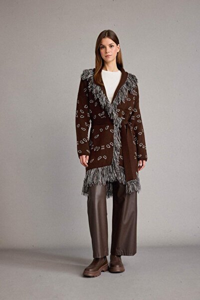 DeFacto Standard Fit Tassel Detailed Long Cardigan G6600Ax25Wn