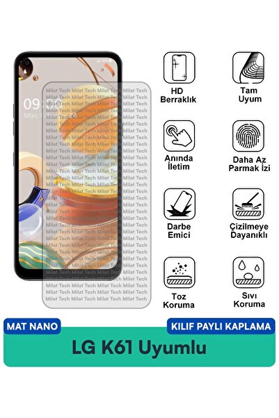 Milat Tech غطاء حماية نانو مطفي لهاتف إل جي كيه 61 متوافق مع واقي الشاشة مضاد...