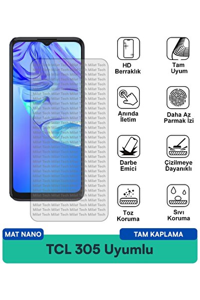 Milat Tech طبقة حماية للشاشة من TCL 305 Mat Nano مقاومة للخدوش والصدمات