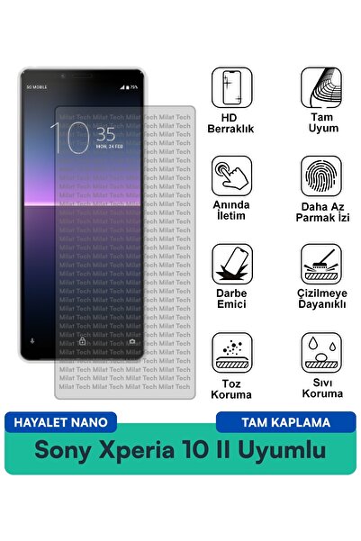 Milat Tech طبقة حماية للشاشة من سوني إكسبيريا 10 II هايلايت نانو مقاومة للخدو...