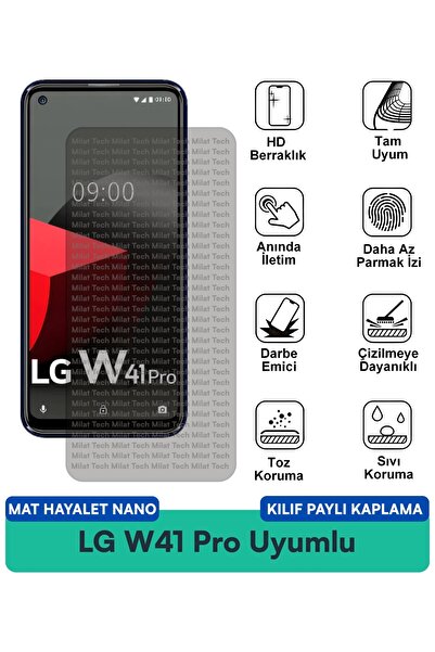 Milat Tech حافظة LG W41 Pro Matte Ghost Nano متوافقة مع واقي الشاشة وحماية ال...