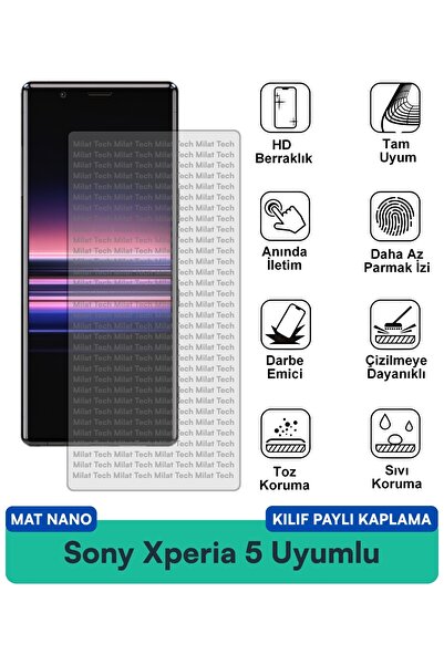 Milat Tech حافظة سوني إكسبيريا 5 IV مات نانو متوافقة مع طبقة حماية الشاشة، صد...