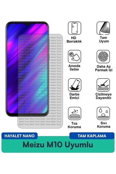 Milat Tech طبقة حماية للشاشة من Meizu M10 Ghost Nano مقاومة للخدوش والصدمات