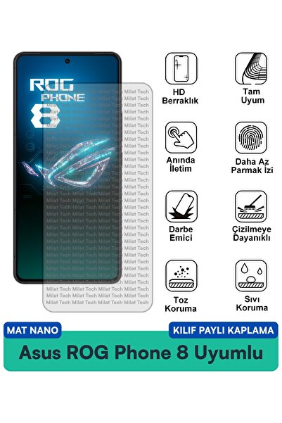 Milat Tech حافظة Asus ROG Phone 7 Ultimate Mat Nano متوافقة مع طبقة حماية الش...