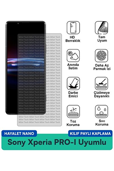 Milat Tech حافظة Sony Xperia PRO-I Hayalet Nano متوافقة مع طبقة حماية الشاشة ...