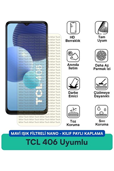 Milat Tech فلتر الضوء الأزرق TCL 406، غطاء نانو متوافق مع طبقة حماية الشاشة، ...