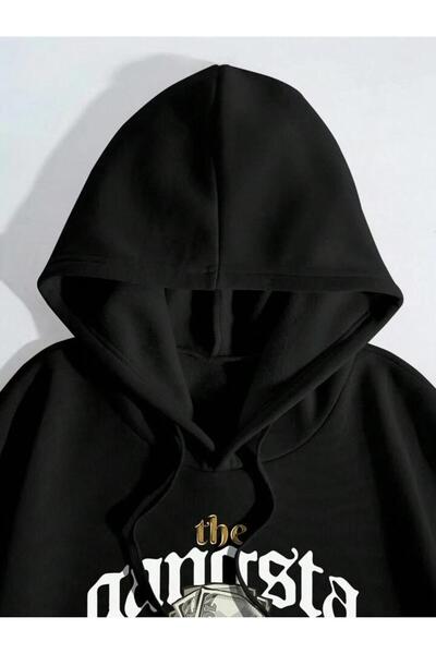 Marco Fresco Unisex Gangsta Printed Hooded Bottom-Top Set Tracksuit Set