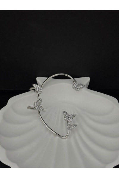 XUPING JEWELRY 316L Zirkon taşlı Earcuff kıkırdak çelik küpe kelebek