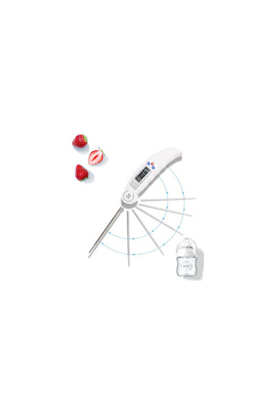 OEM Digital meat and cooking thermometer, foldable stainless steel probe, LCD display