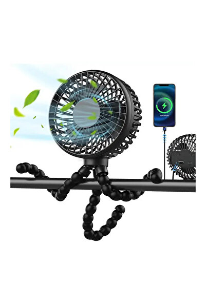 OEM Portable fan with 3 speeds, flexible arms, USB rechargeable, desk mount, crib