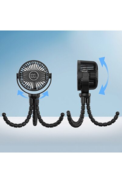 OEM Portable fan with 3 speeds, flexible arms, USB rechargeable, desk mount, crib