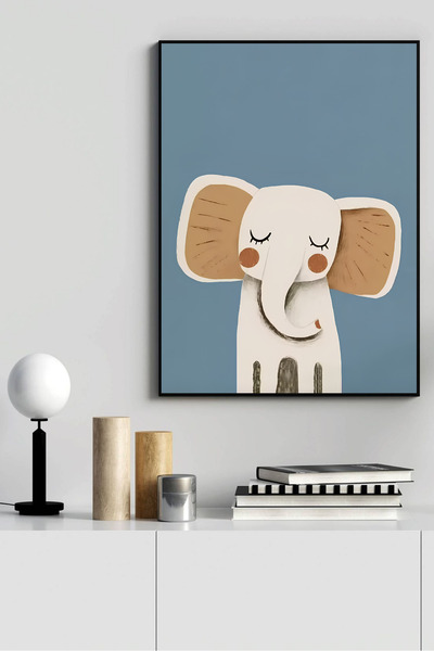 seninürünün Animale drăguțe din desene animate - Pictură minimalistă cu impri...