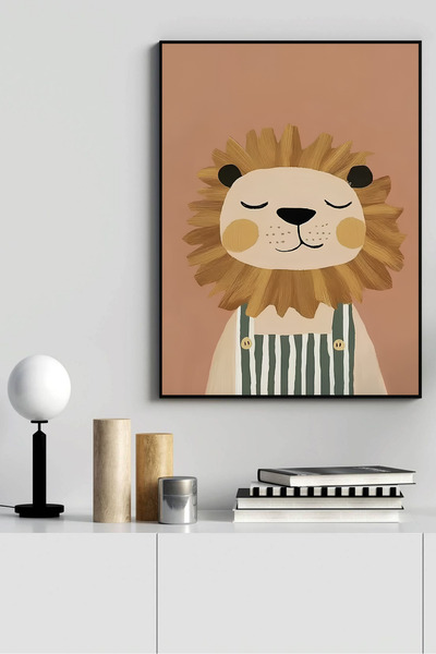 seninürünün Animale drăguțe din desene animate - Pictură minimalistă cu impri...