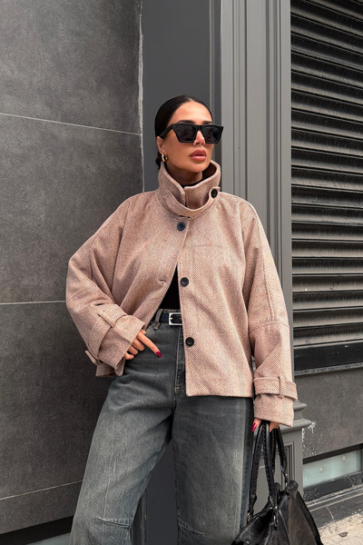 MANMARK Дамско вирусно палто с мека текстура, подходящо за студено време