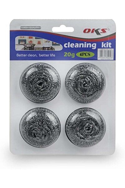 OKS 4 Pcs Heavy Duty Steel Wool Scouring Balls (20g Each) - Tough Scrubbers for Grease, Grime & Rust