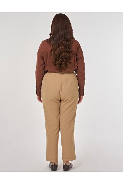 Kayra Çima Stitched Carrot Pants Beige
