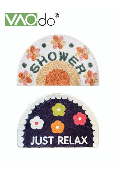 VAODO 2PCS Bath Mat Super Absorbent Bathroom Cushion Toilet Absorbent Non-Slip Mat Not Moldy Kitchen Porch