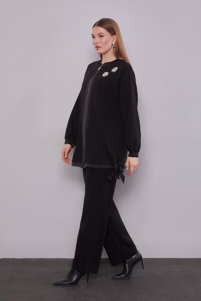 Levidor Black ribbon detailed double set