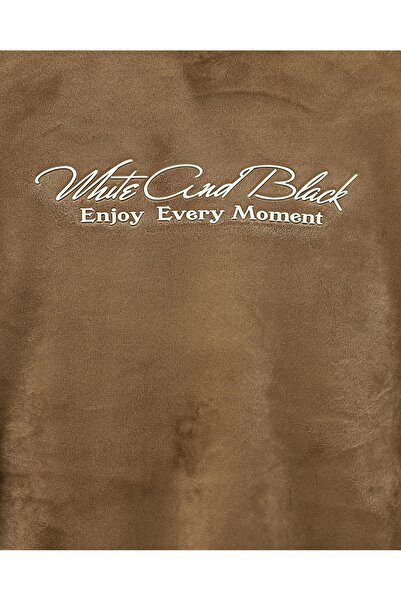 Modamorfo Embossed Lettering French Velvet Pajama Set -Cinnamon